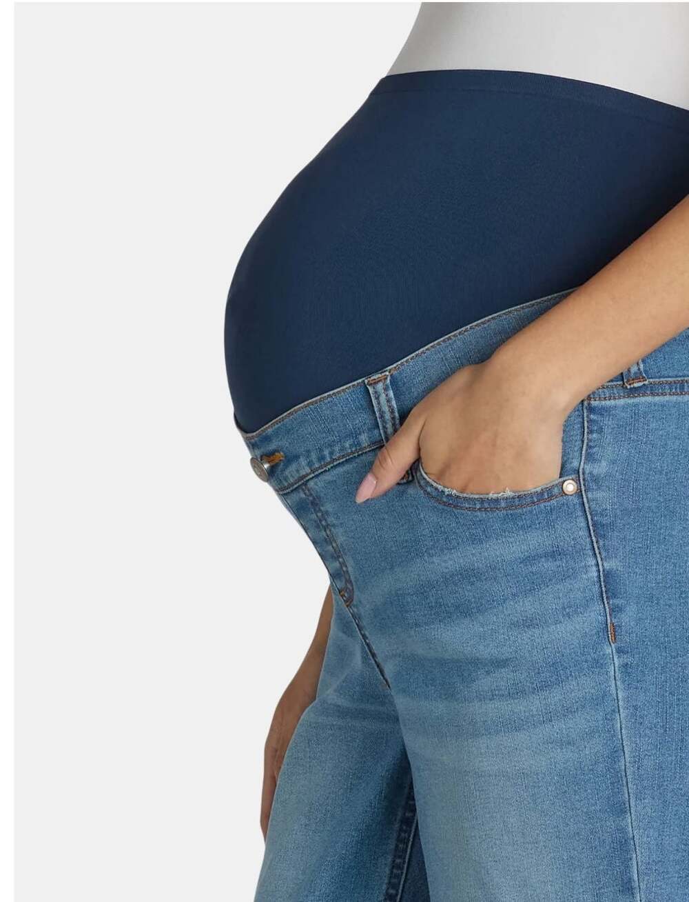 XXL Time and Tru Women's Maternity Straight Leg Jeans, 27" Inseam.